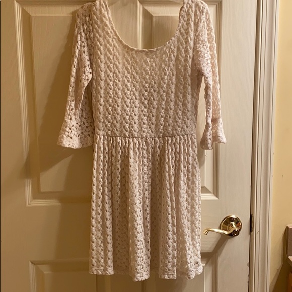 white christmas dresses Ayse Beige Crochet Mini Dress - US 8 main image 1
